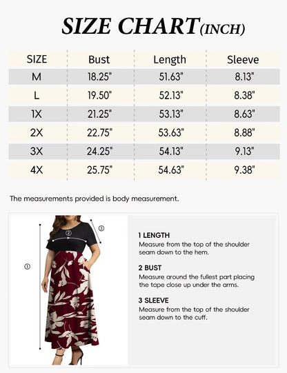 Women plus Size Dresses Short Sleeve Loose Ribbed Casual Long Maxi Dresses with Pockets M-4X