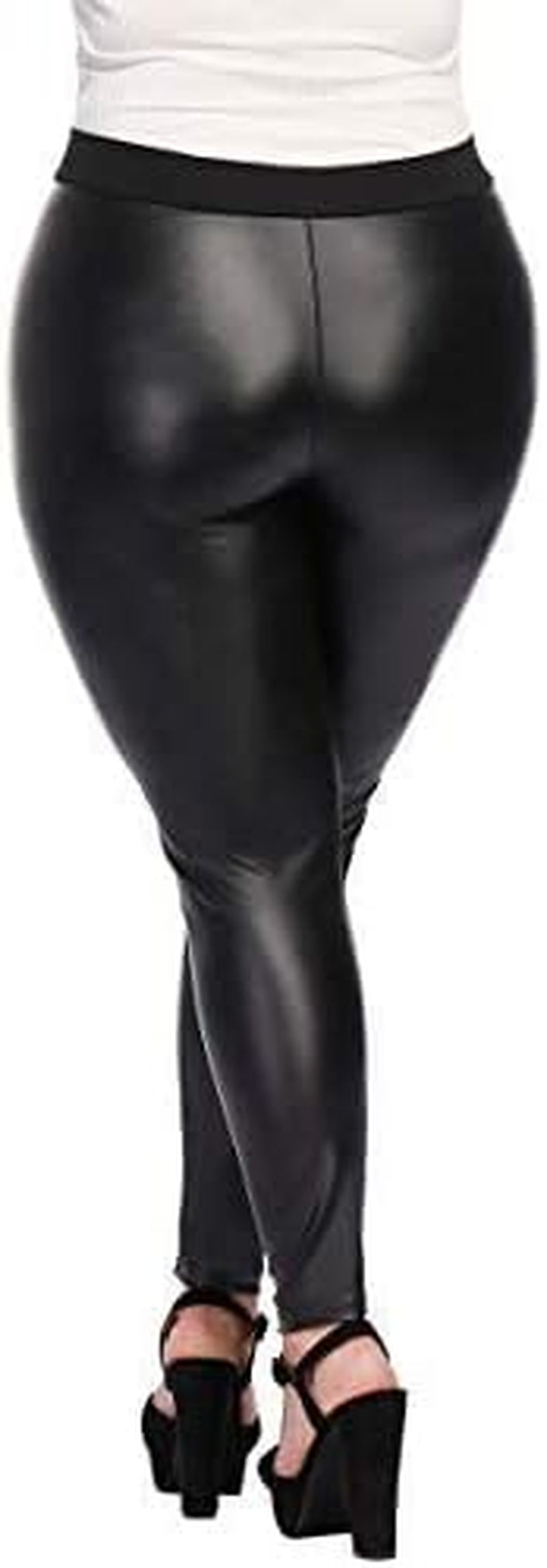 Women’S plus Size Faux Leather Leggings Girls High Waisted Sexy Skinny Pants